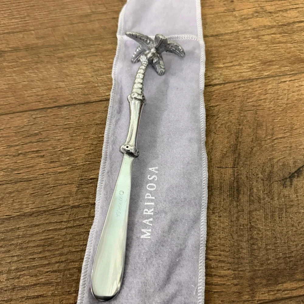 Mariposa Palm Tree Cheese Spreader Silver